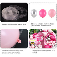 Grand kit d'arche de ballons en latex rose avec nœud pour décorations de fête d'anniversaire de fille