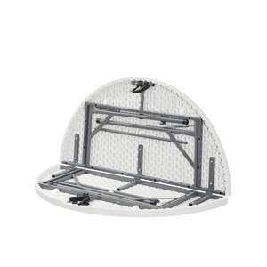 Vente flash - <span class=keywords><strong>Table</strong></span> ronde pliante en plastique pour <span class=keywords><strong>10</strong></span> <span class=keywords><strong>personnes</strong></span>, <span class=keywords><strong>table</strong></span> de banquet d'extérieur, chaise, <span class=keywords><strong>table</strong></span> pour mariage, fête, ensemble de meubles d'extérieur - Product Image 5