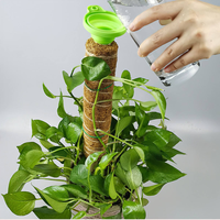 Support de grimpement pour plantes d'intérieur/extérieur, 16 pouces, en fibre de coco biodégradable, avec manche en bois, design minimaliste