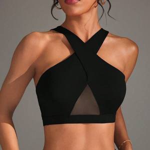 Nuevo <span class=keywords><strong>Chaleco</strong></span> Deportivo de Yoga FLYWAY 2025 para <span class=keywords><strong>Mujer</strong></span>, Cuello en V, Ajuste Ceñido, Transpirable, con Malla y Diseño <span class=keywords><strong>Cruzado</strong></span>, Sin Mangas, Parte Delantera de Nailon Súper Suave - Product Image 5