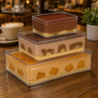 Bols à dessert en plastique PS transparent avec couvercles en dôme, qualité alimentaire, sans BPA, anti-fuite, pour parfaits, vente en gros