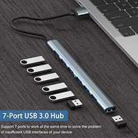 Mini concentrateur USB à 7 ports en alliage d'aluminium pour ordinateur portable MacBook Mac Pro Mac Mini iMac Surface Pro USB 3.0