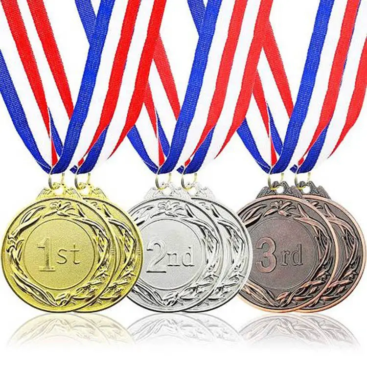 Free design wholesale custom round shape gold sports medal customized medals