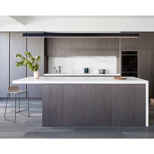Armario de cocina de lujo con pintura italiana, paquete plano y moderno, color blanco laminado, suministro de fábrica - Product Image 3