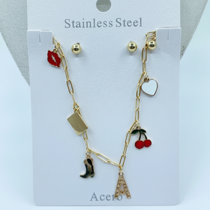 Set di gioielli da donna Vintage alla moda con accento di nappa 18K in oro placcato rame zircone pietra principale da indossare ogni giorno festa regalo perfetto - Product Image 1