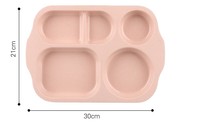 Plateau alimentaire incassable pour enfants de 12 pouces avec 5 compartiments, assiettes en plastique écologiques à sections divisées