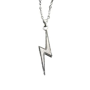 Collier pour homme en acier inoxydable avec pendentif éclair lumineux, collier à breloque éclair qui brille dans le noir, collier de couple - Product Image 5
