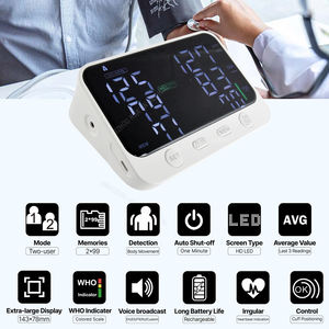 Tensiómetro Médico Digital HUAAN HD LED con Voz, Esfigmomanómetro Electrónico de Brazo, Monitor de Presión Arterial Digital - Product Image 2