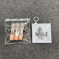 Sac d'emballage à fermeture éclair blanc et transparent pour boucles d'oreilles, colliers et bagues, pochette d'emballage pour bijoux en plastique, logo personnalisé