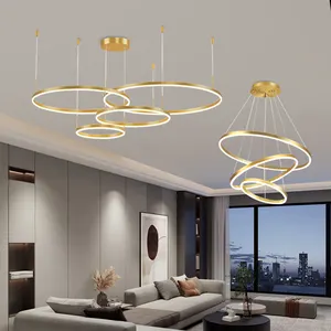Lampe suspendue circulaire en aluminium, éclairage led, plafonnier nordique, lustre, offre spéciale