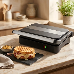 Prensa para Panini Eléctrica Multifuncional de Doble Voltaje, Antiadherente, para Asar Bistecs y Sándwiches, Uso Doméstico, Comercial y al Aire Libre - Product Image 4