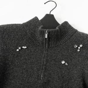 Suéter de <span class=keywords><strong>Mujer</strong></span> de Punto de Lana con <span class=keywords><strong>Cuello</strong></span> <span class=keywords><strong>Alto</strong></span>, Color <span class=keywords><strong>Gris</strong></span> <span class=keywords><strong>Oscuro</strong></span>, de Alta Gama, Exquisito para el Invierno de 2025 - Product Image 5