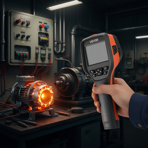 Caméra thermique portable Vevor, résolution IR 384x288, 5MP, fréquence de rafraîchissement visuelle 30Hz, écran tactile 3,5 pouces, -4 à 1022 - Product Image 2