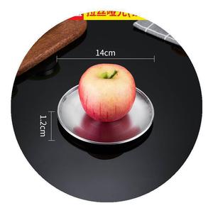 Stainless Steel Round Plate 14cm Durable For Fruit Steak Party Use - Product Image 1