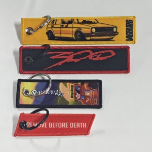 Design Custom Logo Woven Embroidered Short Keychain <b>Lanyard</b> Motorcycle Wrist <b>Lanyards</b> Motorcycle Flying Keychain - Product Image 5