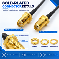 Câble coaxial RF Tianhaotong personnalisé U.FL vers SMA femelle RP-SMA femelle pour modules WiFi 4G LTE GPS