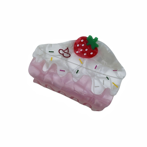 Wow Sheila Support personalizar Nueva horquilla de pastel de crema para Primavera Verano lindo disco tiburón diseño ácido acético dulce garra para el cabello - Product Image 6