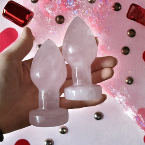 rose quartz anal plug BOOTY SPARKS - Rose Glass Anal Plug Small - Pink
