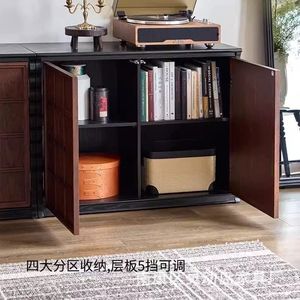 Meuble TV modulaire en bois massif Semo Chocolate Cabinet avec rangement pour salon - Product Image 2