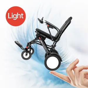 Kursi roda listrik portabel, kursi roda listrik Super ringan mudah dilipat tanpa sikat listrik