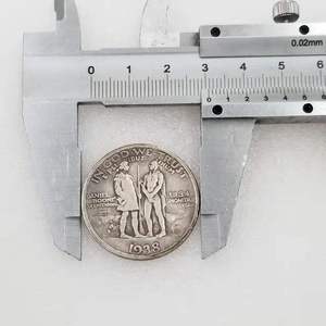 1938 DANIEL BOONE Conmemorativo EE. UU. Chapado en plata Moneda de medio dólar reproducción cobre hecho - Product Image 3