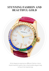 Orologio da Polso da <span class=keywords><strong>Donna</strong></span> di Alta Qualità, Lussuoso, Multicolore, al Quarzo, con Cinturino in Pelle e Acciaio Inossidabile, Semplice, Personalizzabile, Vendita all'Ingrosso - Product Image 5