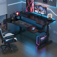 Solid Wood Desktop Computer Desk: Home Adjustable Simple Study Table, Bedroom Office Smart Gaming Desk