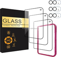 Lot de 3+3 protections d'écran en verre trempé HD transparent anti-bulles avec cadre d'installation pour iPhone 18 Duo