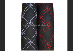 Broderie en <span class=keywords><strong>cuir</strong></span> sans anneau intérieur élastique couverture de <span class=keywords><strong>volant</strong></span> de voiture couverture de poignée de vitesse ensemble de frein à main - Product Image 4
