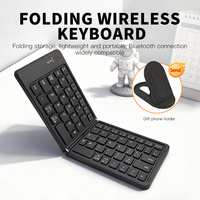 Faltbare Bluetooth Mini-Tastatur für Tablet und Smartphone, BT 5.1 Drahtlose Reise-Tastatur, Ultradünne Klappbare Tastatur für iPad