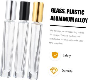 Trend Luxury <b>10ml</b> Transparent Glass Perfume Spray <b>Bottle</b> Flat/Cylindrical Shape Thick Bottom Portable Pocket Pump Sprayer - Product Image 3