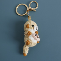 Mini drôle positif Crochet loutre porte-clés Crochet animaux mer loutre cadeaux tricoté poupée anniversaire Graduation cadeaux pour les femmes
