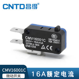 Interruptor de Límite Miniatura Tipo Botón Pulsador CMV16001C de 16A de CNTD Changde Electric, Bloque de Terminales 250, Auto-Reiniciable, SPDT - Product Image 4