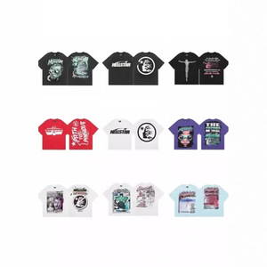 Nuova T-shirt Hellstarcho Americana da AliExpress, Stile Hip-Hop con Stampa Cartoon, in Cotone, Manica Corta, Vestibilità Ampia, Traspirante e Assorbente - Product Image 2