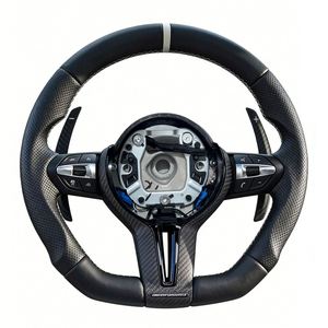 Volante de coche de fibra de carbono y cuero en stock para <span class=keywords><strong>BMW</strong></span> <span class=keywords><strong>328i</strong></span> F10 ACC F20 M3 F22 X3 E83 M550i F26 X4 F80 M140i F90 540 I4 Z4 - Product Image 5