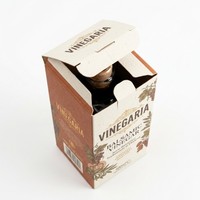 Boîte cadeau personnalisée en carton ivoire avec dorure à chaud pour emballage de bouteille en verre d'assaisonnement ou de vinaigre, carton rigide avec insert en papier
