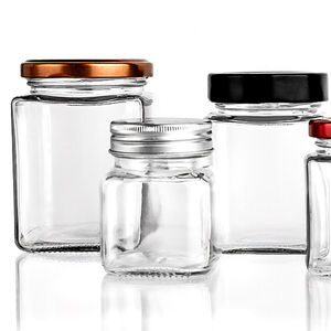 Bocaux en verre carrés <span class=keywords><strong>vides</strong></span> en gros <span class=keywords><strong>de</strong></span> 280 ml, 380 ml, 500 ml – <span class=keywords><strong>Pots</strong></span> en verre scellés polyvalents pour l'emballage <span class=keywords><strong>de</strong></span> miel, confiture et épices - Product Image 1