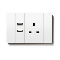Enchufe de Pared Tipo 118, Estándar Británico de 13A, Tres Orificios, con USB/TIPO-C, Interruptor de Pared para Teléfono