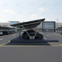HBGenix N-01 Abri de voiture photovoltaïque pré-assemblé en acier au carbone à poteau unique, finition anodisée, durée de vie de 20 à 25 ans pour usage domestique et commercial