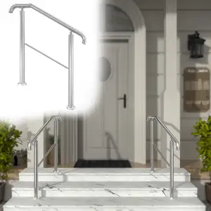 Handrails for Outdoor Steps Stainless Steel Handrail Wall Mount for Indoor Concrete Round Pipe Tube Hand Rail Railing Stair