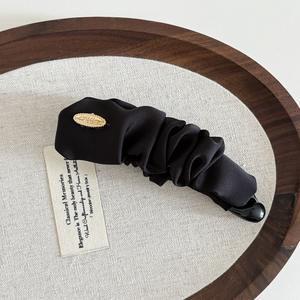 Nouvelle pince à cheveux en satin couleur unie, style banane, élégante et plissée, pour queue de cheval, antidérapante, pour femme - Product Image 6