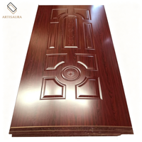 Revêtement de porte en mélamine en gros, 3mm 4mm, panneau moulé MDF HDF pré-fini pour chambre d'hôtel et appartement
