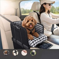 Le siège pour chien amovible et surélevé pour console centrale de voiture est livré avec des coussins doux et des ceintures de sécurité