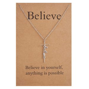 Offre Spéciale acier inoxydable gravé croix collier chaîne <span class=keywords><strong>à</strong></span> maillons <span class=keywords><strong>à</strong></span> la mode avec ton nom bijoux professeur cadeaux de vacances - Product Image 4