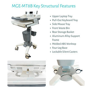 Carrito de Ordenador Médico Móvil Profesional con Altura Ajustable para Hospital, Estación de Trabajo para Portátil - Product Image 3