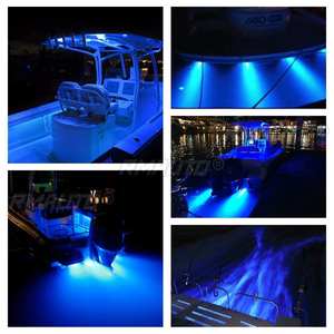42LED Boat <b>Light</b> <b>Underwater</b> Marine Transom <b>Lights</b> Stainless Steel Housing Waterproof IP68 Surface Mount - Product Image 2