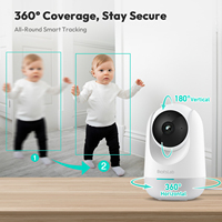 Caméra intérieure Botslab 2E C212 3MP Grand Angle 360° Vision Nocturne Suivi IA Capteur CMOS Cloud/NVR/Carte Mémoire