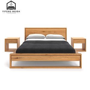 Yatak rengi ceviz kral kraliçe boyutu ile modern lüks otel odası mobilyası depolama katı ahşap karyola iskeleti - Product Image 4