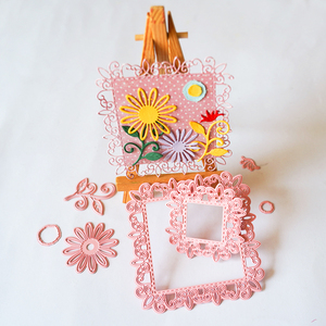 3D rosa Metall-Stanzformen, Blumenrahmen-Stanzformen, Dekorations-Stanzformen für Papierhandwerk, DIY, Scrapbooking, Kartenherstellung - Product Image 2