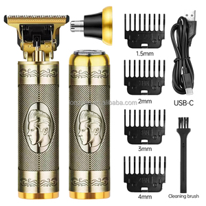 Juego de afeitadoras eléctricas 3 en 1 para hombre, cuerpo de metal <span class=keywords><strong>completo</strong></span> a la moda con una sola hoja para afeitarse y recortar la nariz para el cuidado de hoteles y autocaravanas - Product Image 1